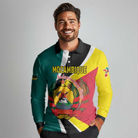 Personalized Mozambique Long Sleeve Polo Shirt 50 Years Anniversary Independence Day