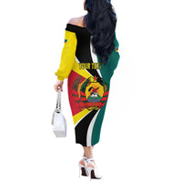 Personalized Mozambique Off The Shoulder Long Sleeve Dress 50 Years Anniversary Independence Day