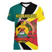 Personalized Mozambique Women V-Neck T-Shirt 50 Years Anniversary Independence Day