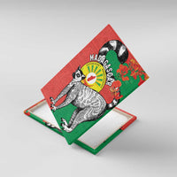 Happy Madagascar Independence Day Canvas Wall Art Ring-Tailed Lemur With Seal Of Madagasikara