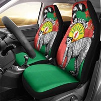 Happy Madagascar Independence Day Car Seat Cover Ring-Tailed Lemur With Seal Of Madagasikara