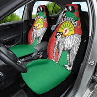 Happy Madagascar Independence Day Car Seat Cover Ring-Tailed Lemur With Seal Of Madagasikara