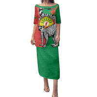 Happy Madagascar Independence Day Family Matching Puletasi and Hawaiian Shirt Ring-Tailed Lemur With Seal Of Madagasikara