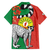 Happy Madagascar Independence Day Family Matching Short Sleeve Bodycon Dress and Hawaiian Shirt Ring-Tailed Lemur With Seal Of Madagasikara