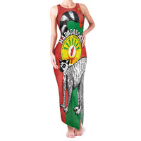 Happy Madagascar Independence Day Family Matching Tank Maxi Dress and Hawaiian Shirt Ring-Tailed Lemur With Seal Of Madagasikara