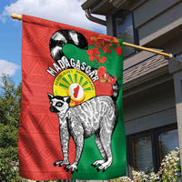 Happy Madagascar Independence Day Garden Flag Ring-Tailed Lemur With Seal Of Madagasikara