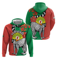 Happy Madagascar Independence Day Hoodie Ring-Tailed Lemur With Seal Of Madagasikara