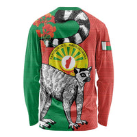 Happy Madagascar Independence Day Long Sleeve Shirt Ring-Tailed Lemur With Seal Of Madagasikara