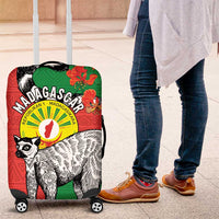 Happy Madagascar Independence Day Luggage Cover Ring-Tailed Lemur With Seal Of Madagasikara