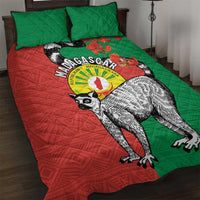 Happy Madagascar Independence Day Quilt Bed Set Ring-Tailed Lemur With Seal Of Madagasikara
