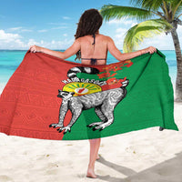 Happy Madagascar Independence Day Sarong Ring-Tailed Lemur With Seal Of Madagasikara