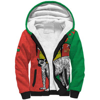 Happy Madagascar Independence Day Sherpa Hoodie Ring-Tailed Lemur With Seal Of Madagasikara