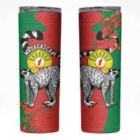 Happy Madagascar Independence Day Skinny Tumbler Ring-Tailed Lemur With Seal Of Madagasikara