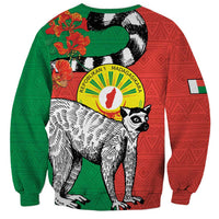 Happy Madagascar Independence Day Sweatshirt Ring-Tailed Lemur With Seal Of Madagasikara