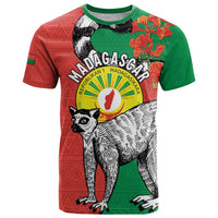 Happy Madagascar Independence Day T Shirt Ring-Tailed Lemur With Seal Of Madagasikara