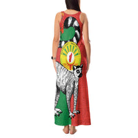Happy Madagascar Independence Day Tank Maxi Dress Ring-Tailed Lemur With Seal Of Madagasikara
