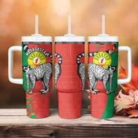 Happy Madagascar Independence Day Tumbler With Handle Ring-Tailed Lemur With Seal Of Madagasikara