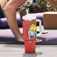 Happy Madagascar Independence Day Tumbler With Handle Ring-Tailed Lemur With Seal Of Madagasikara