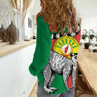 Happy Madagascar Independence Day Women Casual Shirt Ring-Tailed Lemur With Seal Of Madagasikara