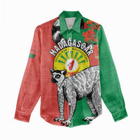 Happy Madagascar Independence Day Women Casual Shirt Ring-Tailed Lemur With Seal Of Madagasikara