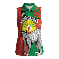 Happy Madagascar Independence Day Women Sleeveless Polo Shirt Ring-Tailed Lemur With Seal Of Madagasikara