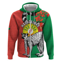 Happy Madagascar Independence Day Zip Hoodie Ring-Tailed Lemur With Seal Of Madagasikara