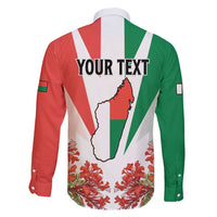 Personalized Madagasikara Family Matching Long Sleeve Bodycon Dress and Hawaiian Shirt Seal With Poinciana