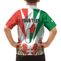 Personalized Madagasikara Family Matching Off The Shoulder Long Sleeve Dress and Hawaiian Shirt Seal With Poinciana