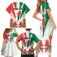 Personalized Madagasikara Family Matching Short Sleeve Bodycon Dress and Hawaiian Shirt Seal With Poinciana