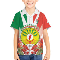 Personalized Madagasikara Family Matching Short Sleeve Bodycon Dress and Hawaiian Shirt Seal With Poinciana
