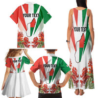 Personalized Madagasikara Family Matching Tank Maxi Dress and Hawaiian Shirt Seal With Poinciana