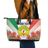 Personalized Madagasikara Leather Tote Bag Seal With Poinciana