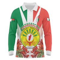 Personalized Madagasikara Long Sleeve Polo Shirt Seal With Poinciana