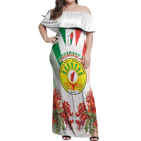 Personalized Madagasikara Off Shoulder Maxi Dress Seal With Poinciana