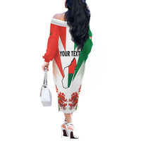 Personalized Madagasikara Off The Shoulder Long Sleeve Dress Seal With Poinciana