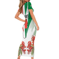 Personalized Madagasikara Short Sleeve Bodycon Dress Seal With Poinciana