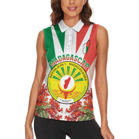 Personalized Madagasikara Women Sleeveless Polo Shirt Seal With Poinciana