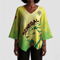 Custom Senegal Lions of Teranga Kimono Sleeve Blouse Rise to Glory