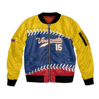 Custom Venezuela Baseball Champions Sleeve Zip Bomber Jacket Vinotinto Glory 2026
