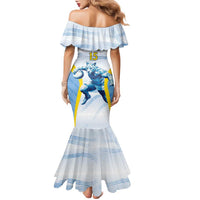 Argentina Rugby Custom Family Matching Mermaid Dress and Hawaiian Shirt Pumas Mascot - Sporty Style