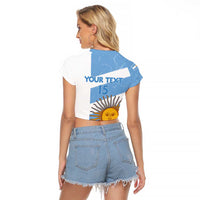 Argentina Rugby Custom Raglan Cropped T Shirt Go Los Pumas