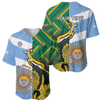 South Africa and Argentina Rugby Personalized Baseball Jersey Springboks With Los Pumas