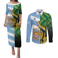 South Africa and Argentina Rugby Personalized Couples Matching Puletasi and Long Sleeve Button Shirt Springboks With Los Pumas