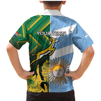 South Africa and Argentina Rugby Personalized Family Matching Mermaid Dress and Hawaiian Shirt Springboks With Los Pumas