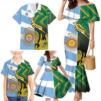 South Africa and Argentina Rugby Personalized Family Matching Mermaid Dress and Hawaiian Shirt Springboks With Los Pumas