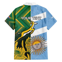 South Africa and Argentina Rugby Personalized Family Matching Off Shoulder Maxi Dress and Hawaiian Shirt Springboks With Los Pumas