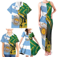 South Africa and Argentina Rugby Personalized Family Matching Tank Maxi Dress and Hawaiian Shirt Springboks With Los Pumas