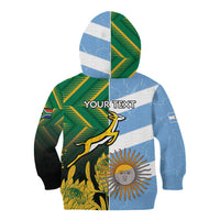 South Africa and Argentina Rugby Personalized Kid Hoodie Springboks With Los Pumas
