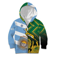 South Africa and Argentina Rugby Personalized Kid Hoodie Springboks With Los Pumas