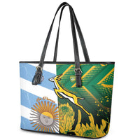 South Africa and Argentina Rugby Leather Tote Bag Springboks With Los Pumas